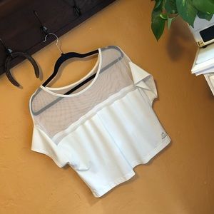 Reebok Cropped Sheer Short Sleeve Shirt
